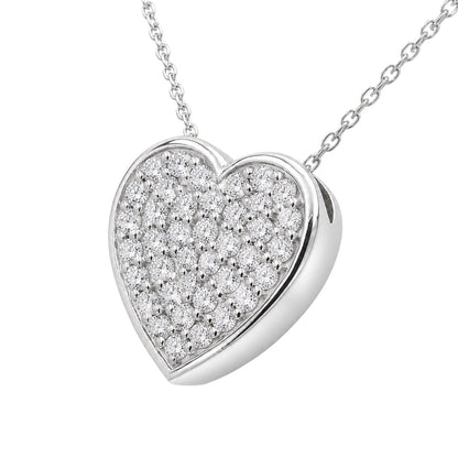 1 ct. T.W. Lab-Grown Diamond Round Heart Pendant Necklace in Sterling Silver or 14K Gold over Silver