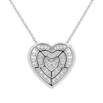 1 ct. T.W. Lab-Grown Diamond Round Heart Pendant Necklace in Sterling Silver or 14K Gold over Silver
