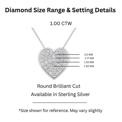1 ct. T.W. Lab-Grown Diamond Round Heart Pendant Necklace in Sterling Silver or 14K Gold over Silver