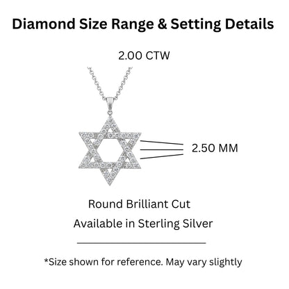2 ct. T.W. Lab-Grown Diamond Round Pendant Necklace in Sterling Silver or 14K Gold over Silver