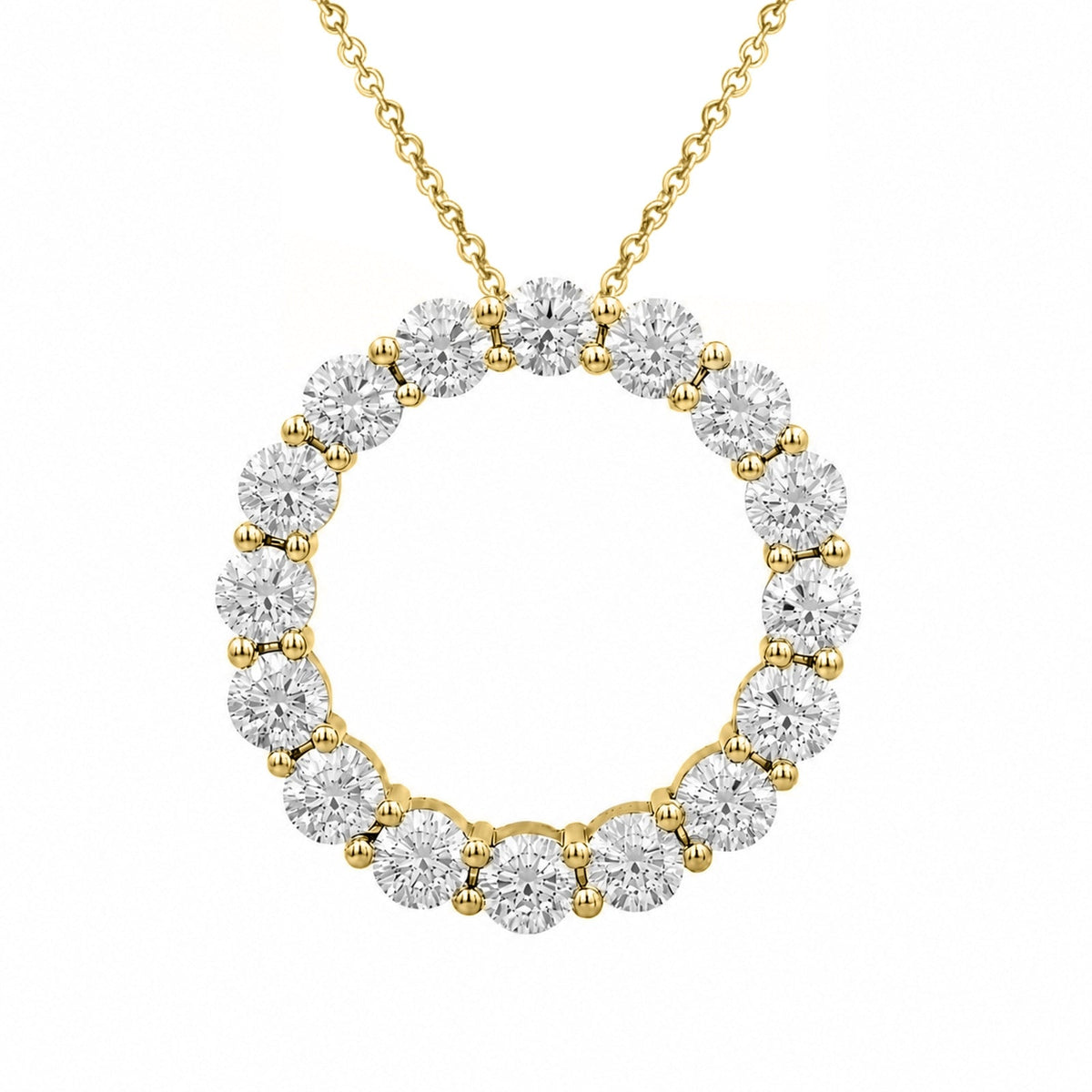 1 ct. T.W. Lab-Grown Diamond Round Pendant Necklace in Sterling Silver or 14K Gold over Silver