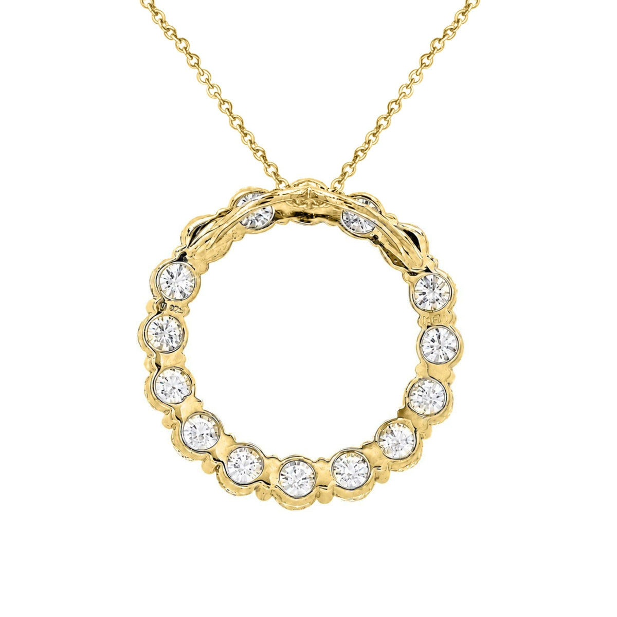 1 ct. T.W. Lab-Grown Diamond Round Pendant Necklace in Sterling Silver or 14K Gold over Silver