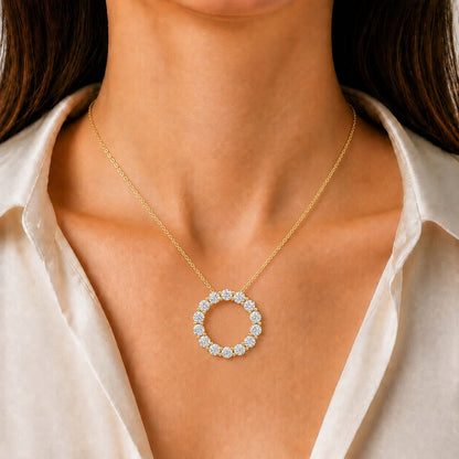 1 ct. T.W. Lab-Grown Diamond Round Pendant Necklace in Sterling Silver or 14K Gold over Silver
