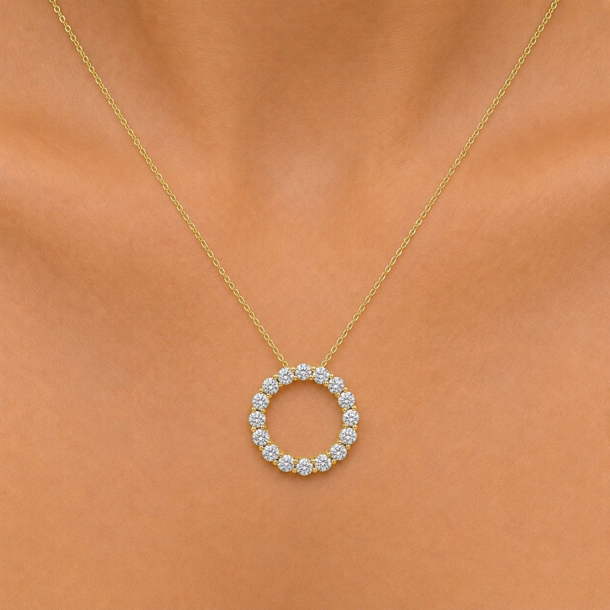 1 ct. T.W. Lab-Grown Diamond Round Pendant Necklace in Sterling Silver or 14K Gold over Silver