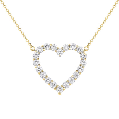 2 ct. T.W. Lab-Grown Diamond Round Heart Pendant Necklace in Sterling Silver or 14K Gold over Silver