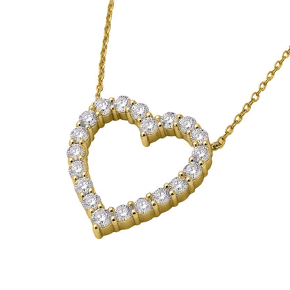 2 ct. T.W. Lab-Grown Diamond Round Heart Pendant Necklace in Sterling Silver or 14K Gold over Silver