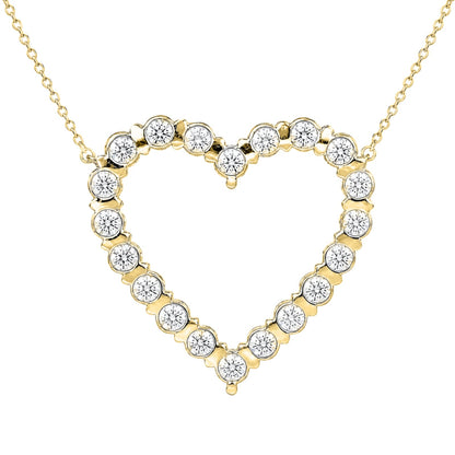 2 ct. T.W. Lab-Grown Diamond Round Heart Pendant Necklace in Sterling Silver or 14K Gold over Silver