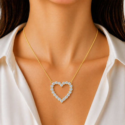 2 ct. T.W. Lab-Grown Diamond Round Heart Pendant Necklace in Sterling Silver or 14K Gold over Silver