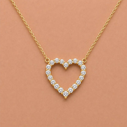 2 ct. T.W. Lab-Grown Diamond Round Heart Pendant Necklace in Sterling Silver or 14K Gold over Silver