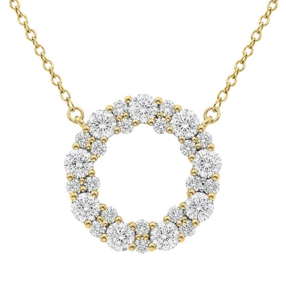 2 ct. T.W. Lab-Grown Diamond Round Pendant Necklace in Sterling Silver or 14K Gold over Silver