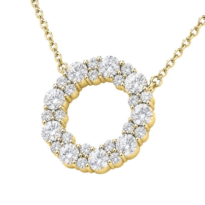2 ct. T.W. Lab-Grown Diamond Round Pendant Necklace in Sterling Silver or 14K Gold over Silver