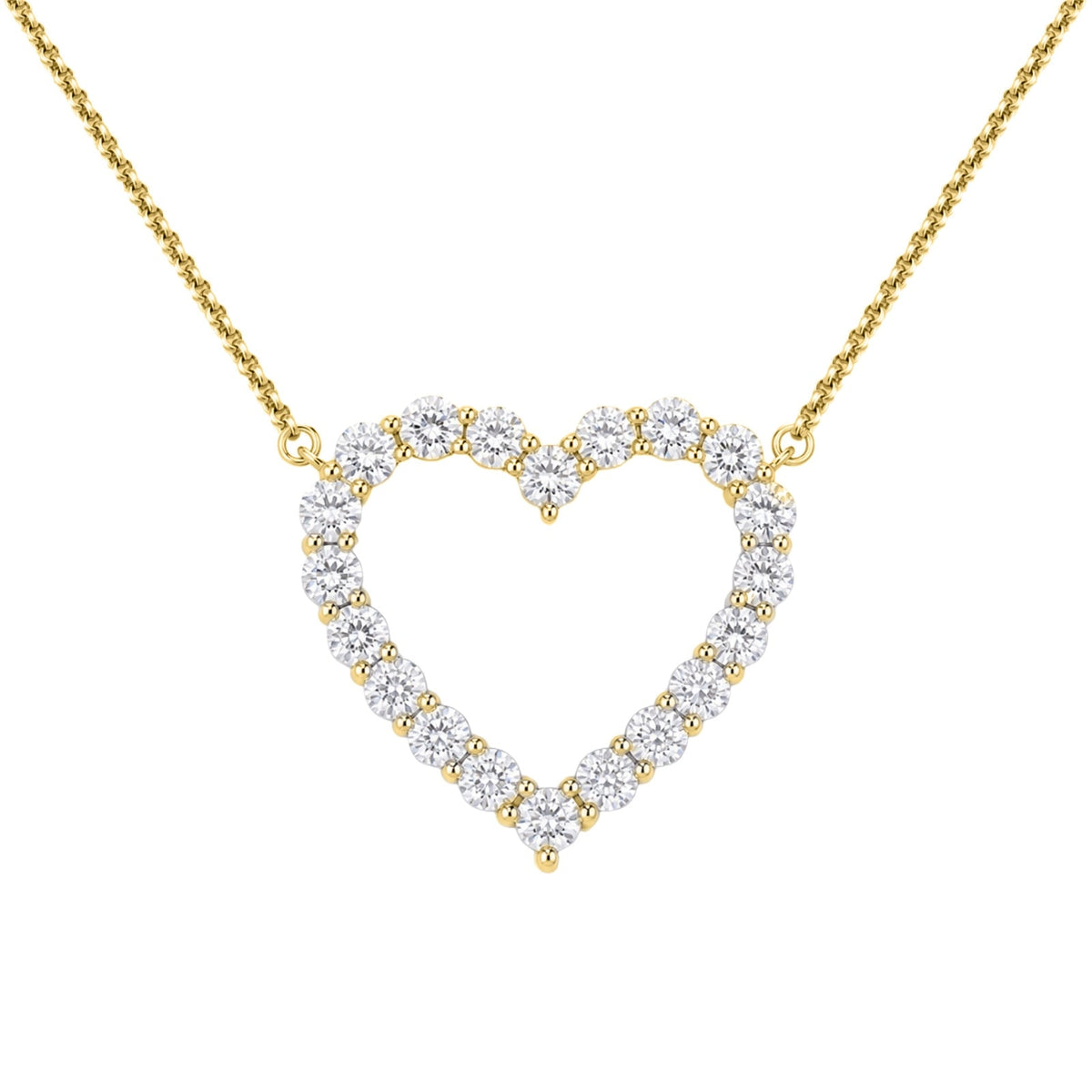 3 ct. T.W. Lab-Grown Diamond Round Heart Pendant Necklace in Sterling Silver or 14K Gold over Silver