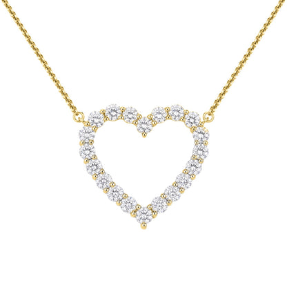 3 ct. T.W. Lab-Grown Diamond Round Heart Pendant Necklace in Sterling Silver or 14K Gold over Silver