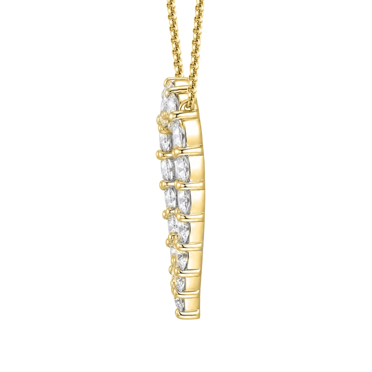 3 ct. T.W. Lab-Grown Diamond Round Heart Pendant Necklace in Sterling Silver or 14K Gold over Silver