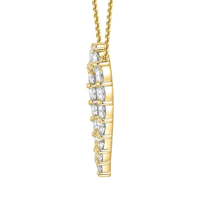 3 ct. T.W. Lab-Grown Diamond Round Heart Pendant Necklace in Sterling Silver or 14K Gold over Silver