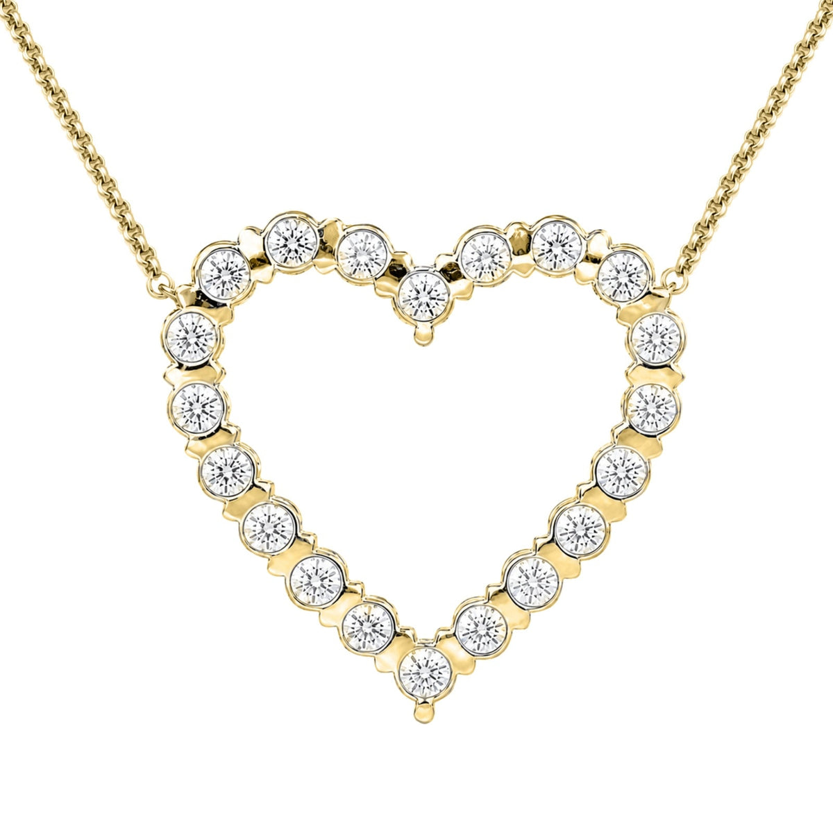 3 ct. T.W. Lab-Grown Diamond Round Heart Pendant Necklace in Sterling Silver or 14K Gold over Silver