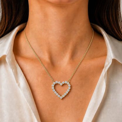 3 ct. T.W. Lab-Grown Diamond Round Heart Pendant Necklace in Sterling Silver or 14K Gold over Silver
