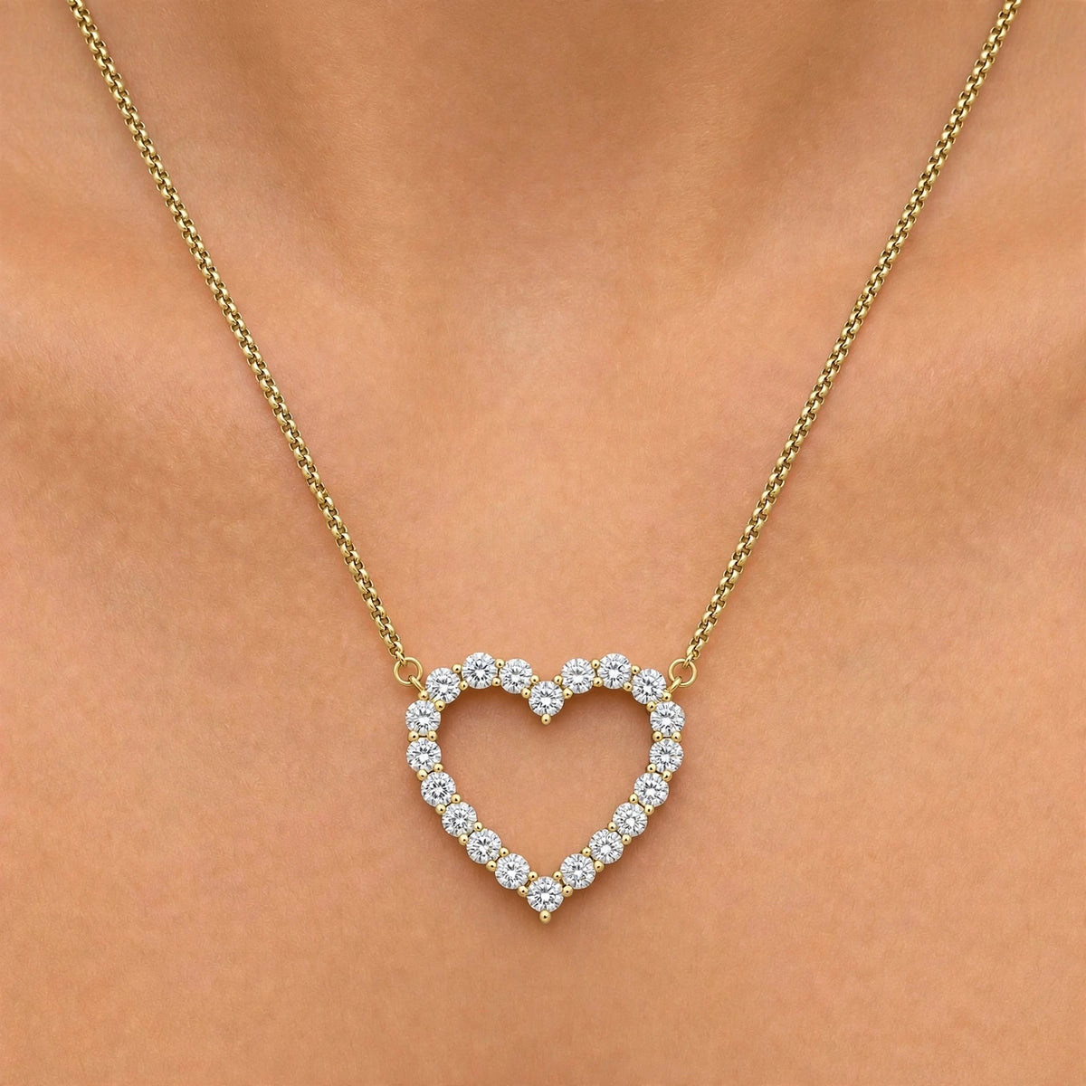 3 ct. T.W. Lab-Grown Diamond Round Heart Pendant Necklace in Sterling Silver or 14K Gold over Silver
