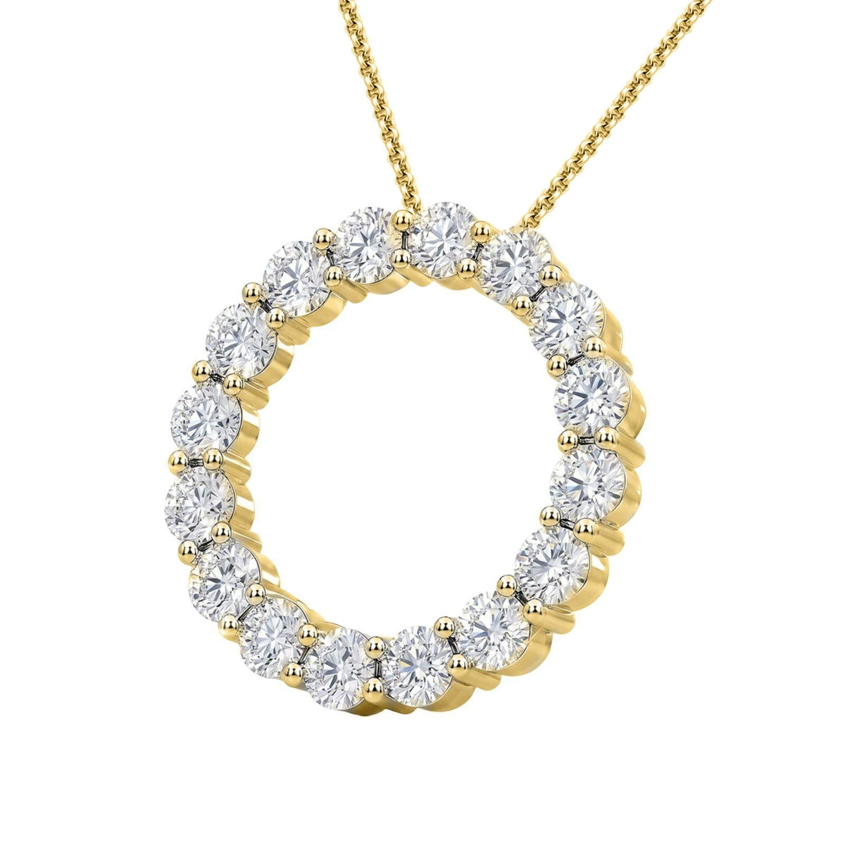 3 ct. T.W. Lab-Grown Diamond Round Pendant Necklace in Sterling Silver or 14K Gold over Silver