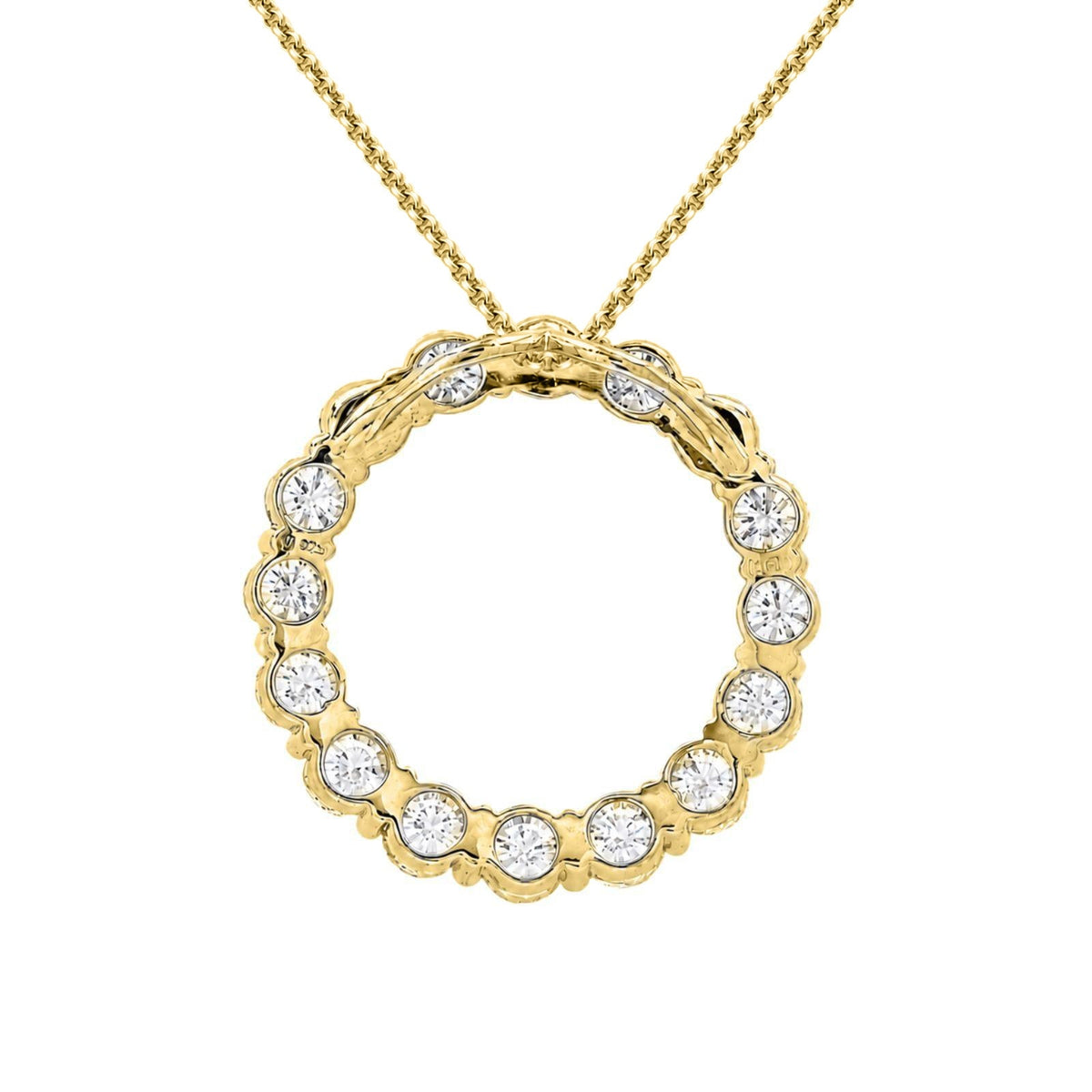 3 ct. T.W. Lab-Grown Diamond Round Pendant Necklace in Sterling Silver or 14K Gold over Silver