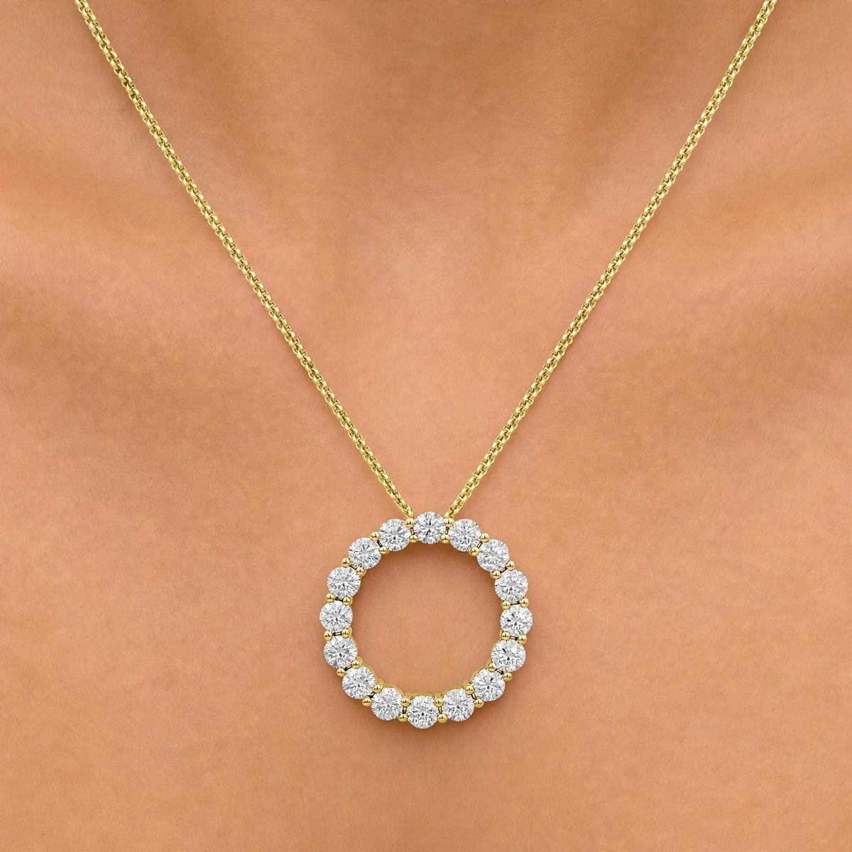 3 ct. T.W. Lab-Grown Diamond Round Pendant Necklace in Sterling Silver or 14K Gold over Silver
