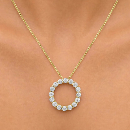 3 ct. T.W. Lab-Grown Diamond Round Pendant Necklace in Sterling Silver or 14K Gold over Silver