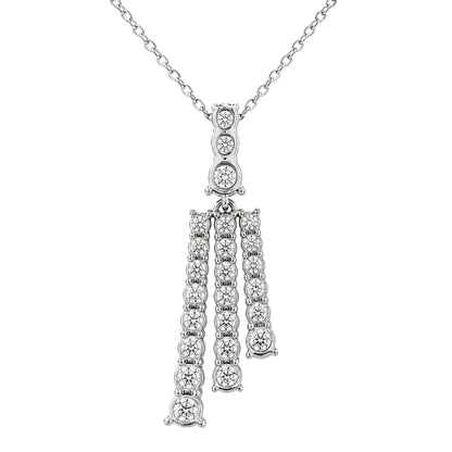 2 ct. T.W. Lab-Grown Diamond Round Pendant Necklace in Sterling Silver or 14K Gold over Silver