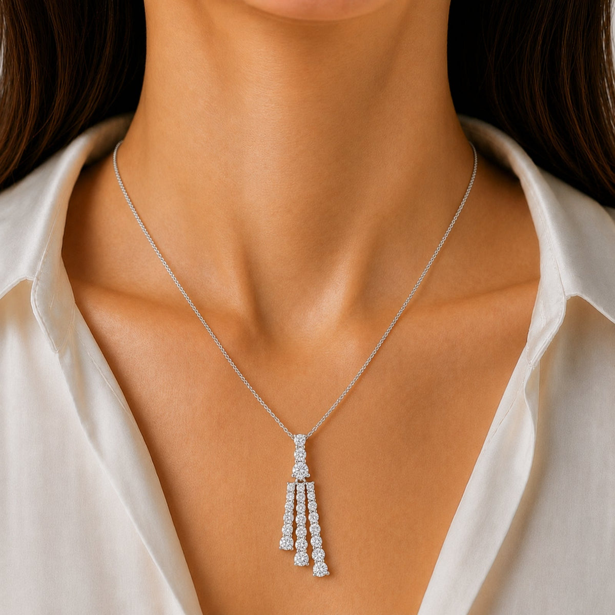 2 ct. T.W. Lab-Grown Diamond Round Pendant Necklace in Sterling Silver or 14K Gold over Silver