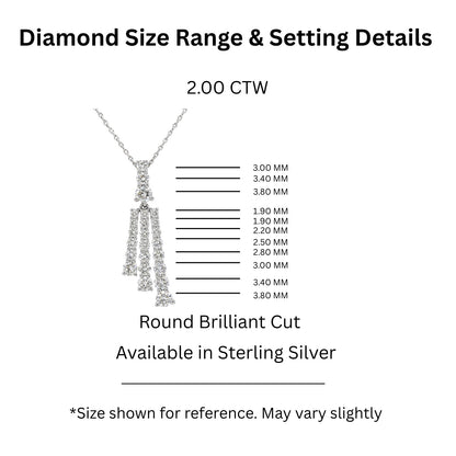 2 ct. T.W. Lab-Grown Diamond Round Pendant Necklace in Sterling Silver or 14K Gold over Silver