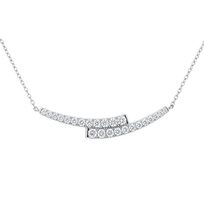 2 ct. T.W. Lab-Grown Diamond Round Smile Necklace in Sterling Silver or 14K Gold over Silver