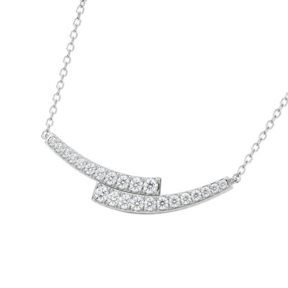 2 ct. T.W. Lab-Grown Diamond Round Smile Necklace in Sterling Silver or 14K Gold over Silver