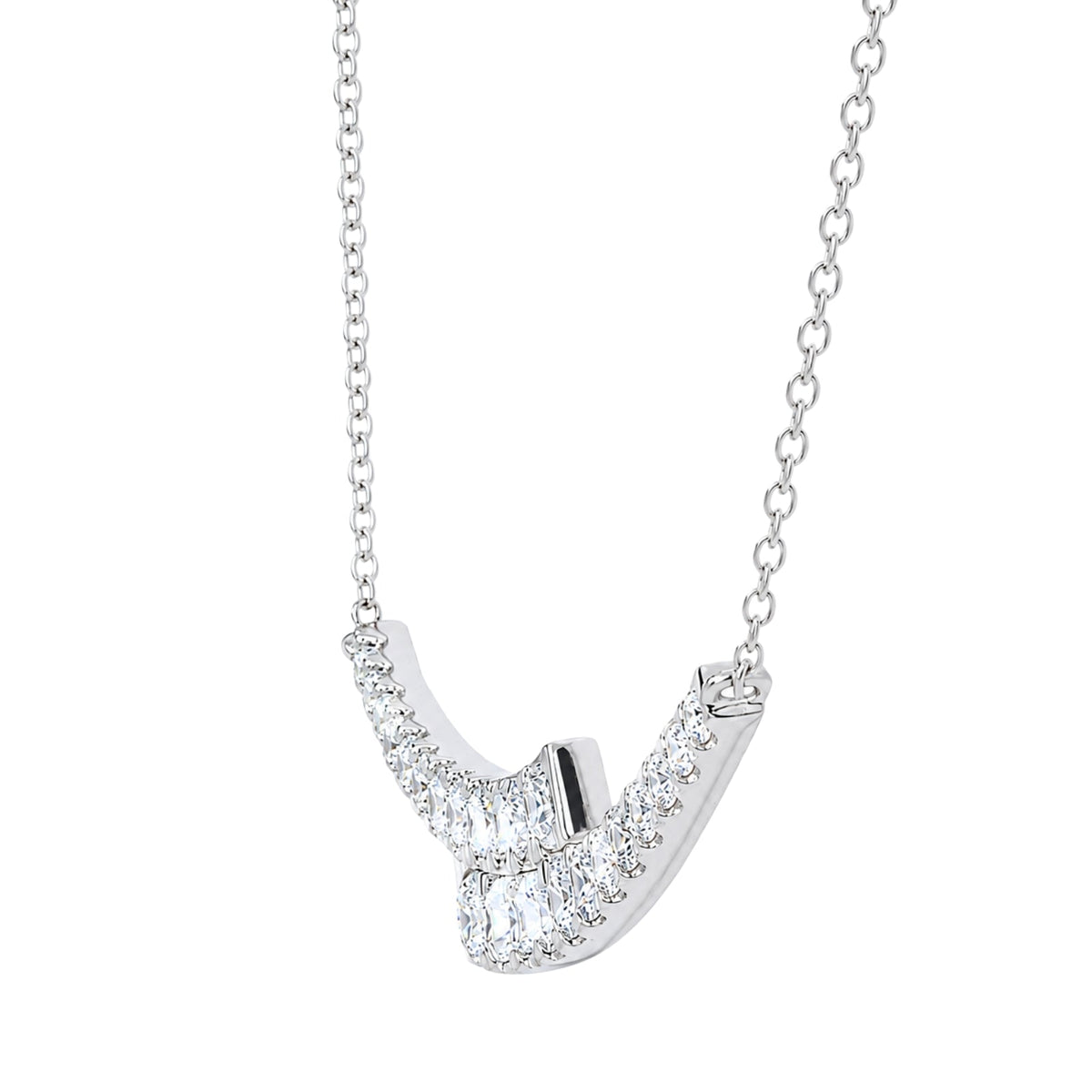 2 ct. T.W. Lab-Grown Diamond Round Smile Necklace in Sterling Silver or 14K Gold over Silver