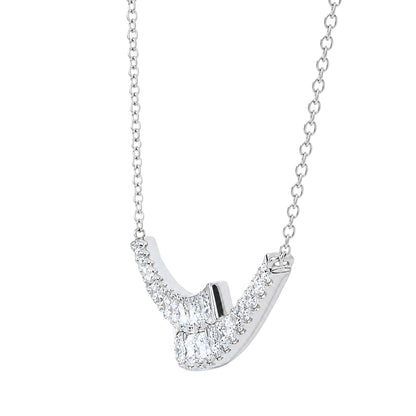 2 ct. T.W. Lab-Grown Diamond Round Smile Necklace in Sterling Silver or 14K Gold over Silver