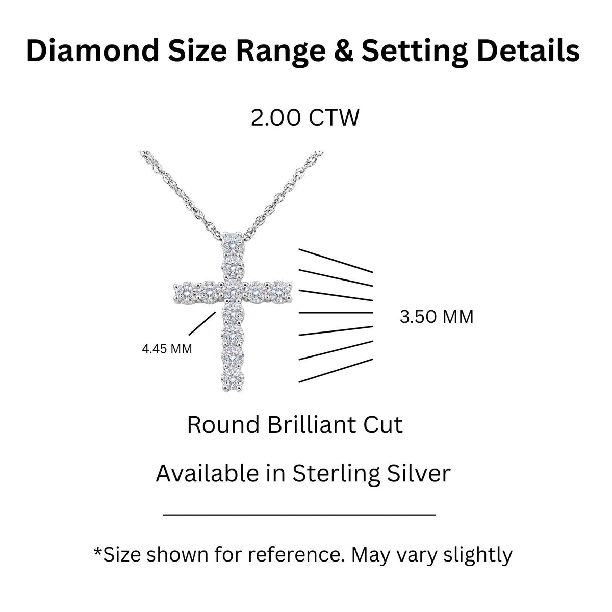 2 ct. T.W. Lab-Grown Diamond Round Cross Pendant Necklace in Sterling Silver or 14K Gold over Silver