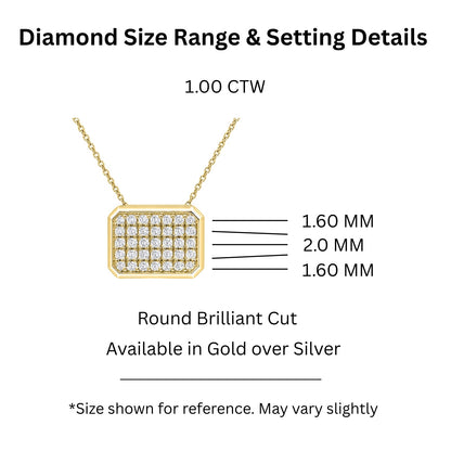 2 ct. T.W. Lab-Grown Diamond Round Cluster Pendant Necklace in Sterling Silver or 14K Gold over Silver