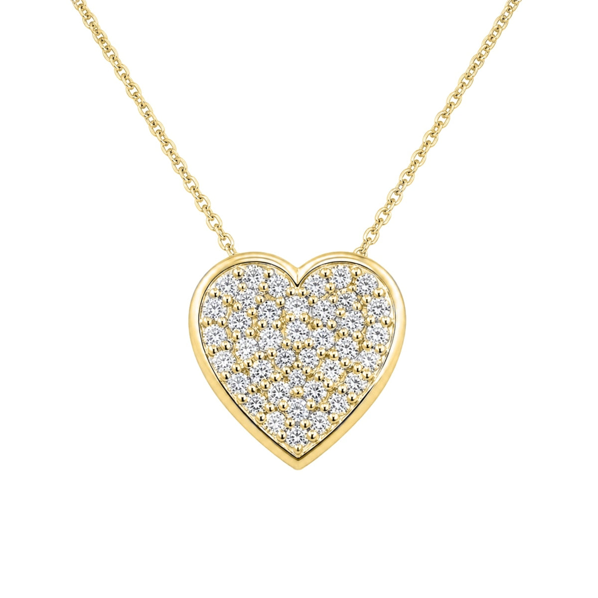 1 ct. T.W. Lab-Grown Diamond Round Heart Pendant Necklace in Sterling Silver or 14K Gold over Silver