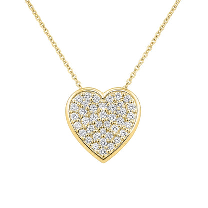 1 ct. T.W. Lab-Grown Diamond Round Heart Pendant Necklace in Sterling Silver or 14K Gold over Silver