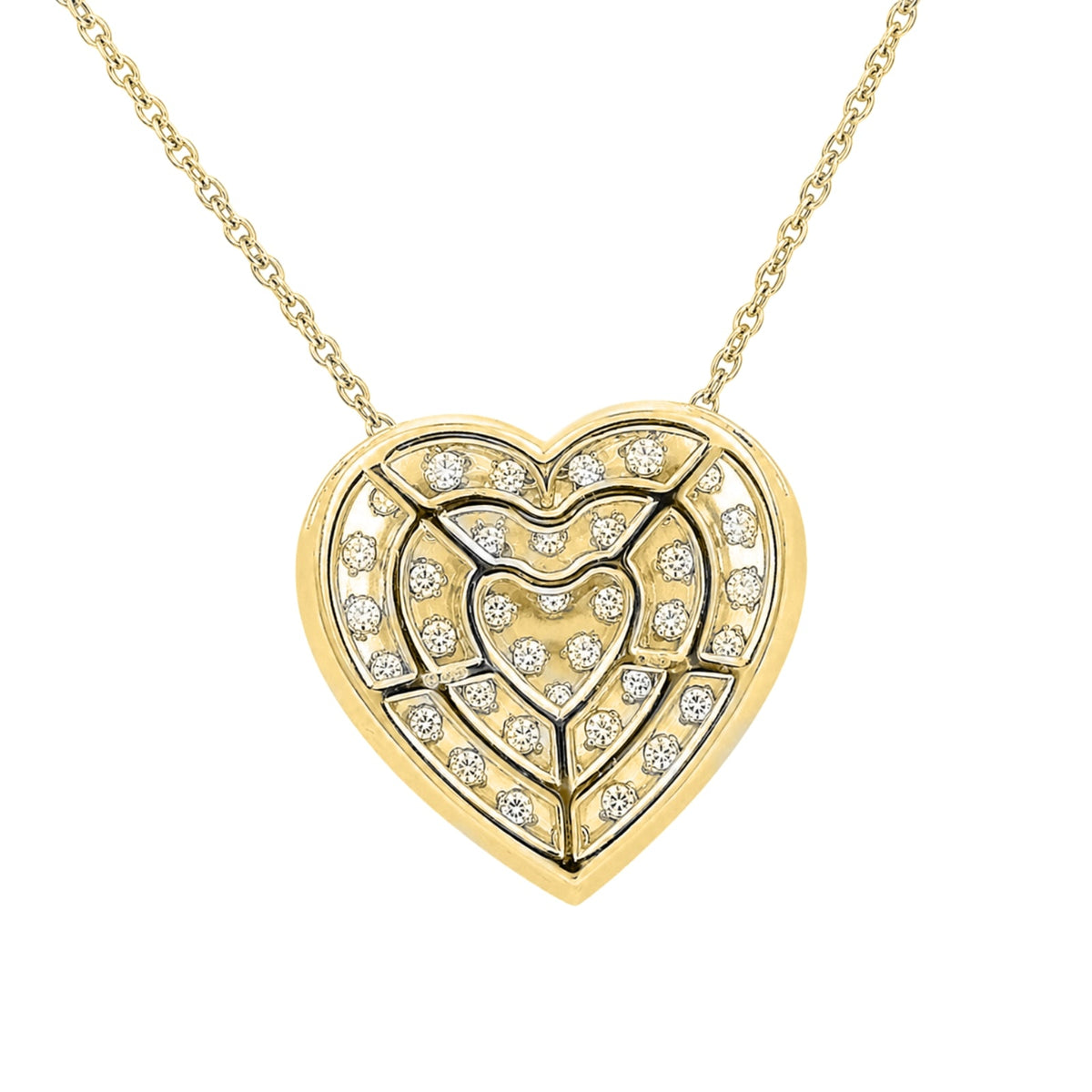 1 ct. T.W. Lab-Grown Diamond Round Heart Pendant Necklace in Sterling Silver or 14K Gold over Silver
