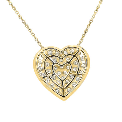 1 ct. T.W. Lab-Grown Diamond Round Heart Pendant Necklace in Sterling Silver or 14K Gold over Silver