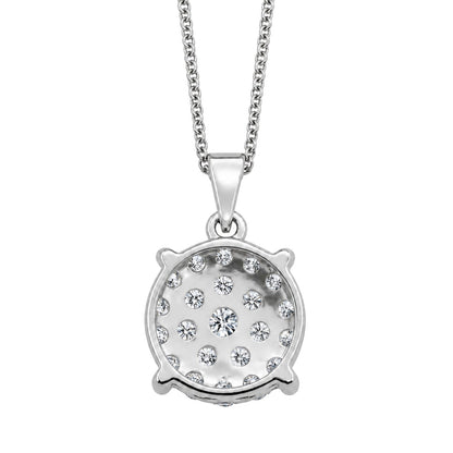 1 ct. T.W. Lab-Grown Diamond Round Cluster Pendant Necklace in Sterling Silver or 14K Gold over Silver