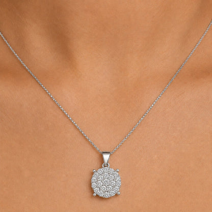 1 ct. T.W. Lab-Grown Diamond Round Cluster Pendant Necklace in Sterling Silver or 14K Gold over Silver