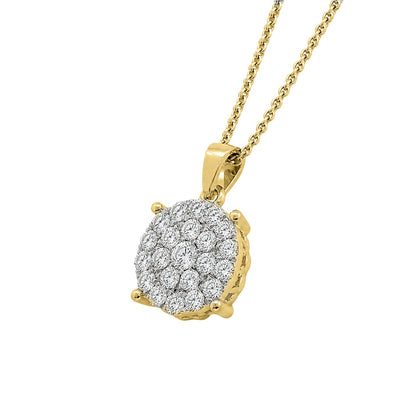 1 ct. T.W. Lab-Grown Diamond Round Cluster Pendant Necklace in Sterling Silver or 14K Gold over Silver