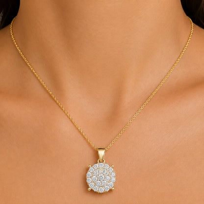 1 ct. T.W. Lab-Grown Diamond Round Cluster Pendant Necklace in Sterling Silver or 14K Gold over Silver