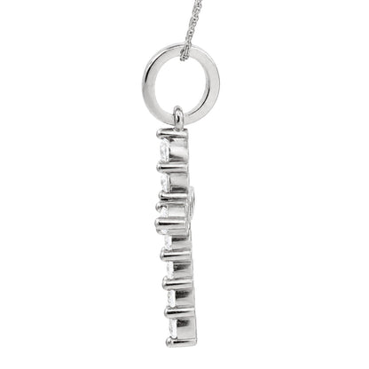 2 ct. T.W. Lab-Grown Diamond Round Cross Pendant Necklace in Sterling Silver or 14K Gold over Silver