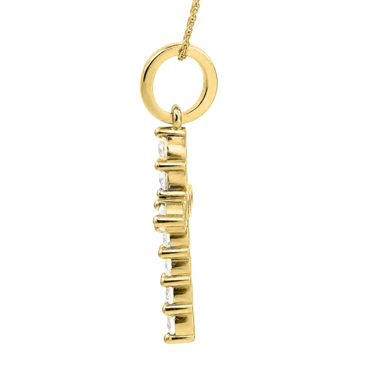 2 ct. T.W. Lab-Grown Diamond Round Cross Pendant Necklace in Sterling Silver or 14K Gold over Silver