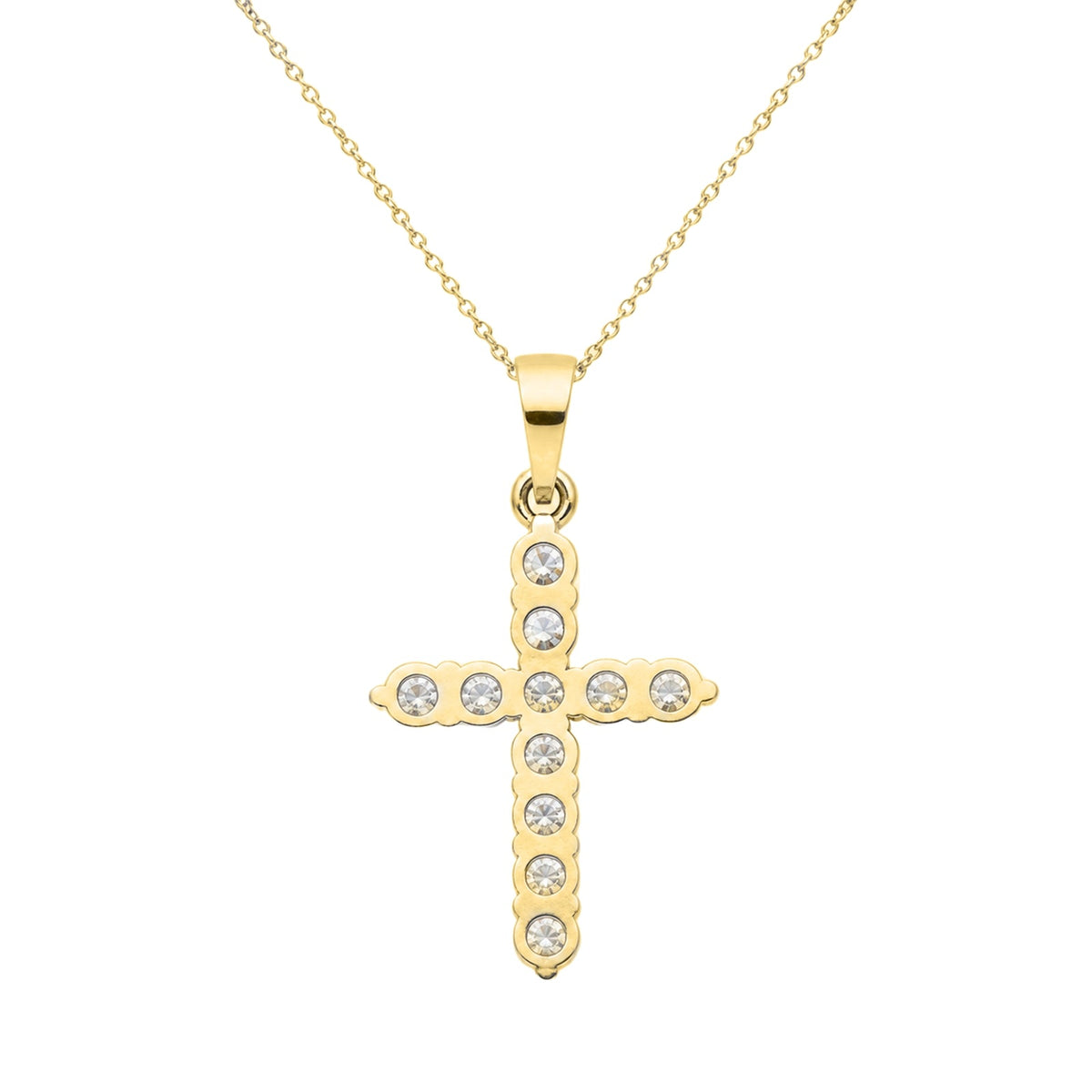 2 ct. T.W. Lab-Grown Diamond Round Cross Pendant Necklace in Sterling Silver or 14K Gold over Silver