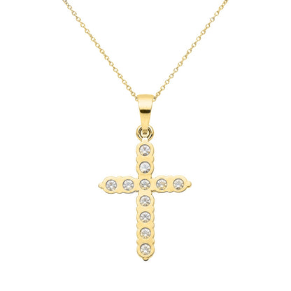 2 ct. T.W. Lab-Grown Diamond Round Cross Pendant Necklace in Sterling Silver or 14K Gold over Silver