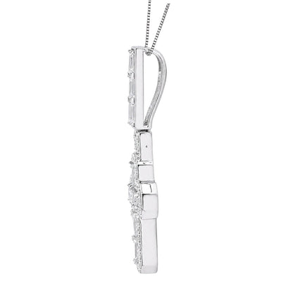 4 ct. T.W. Lab-Grown Diamond Round Cross Pendant Necklace in Sterling Silver or 14K Gold over Silver