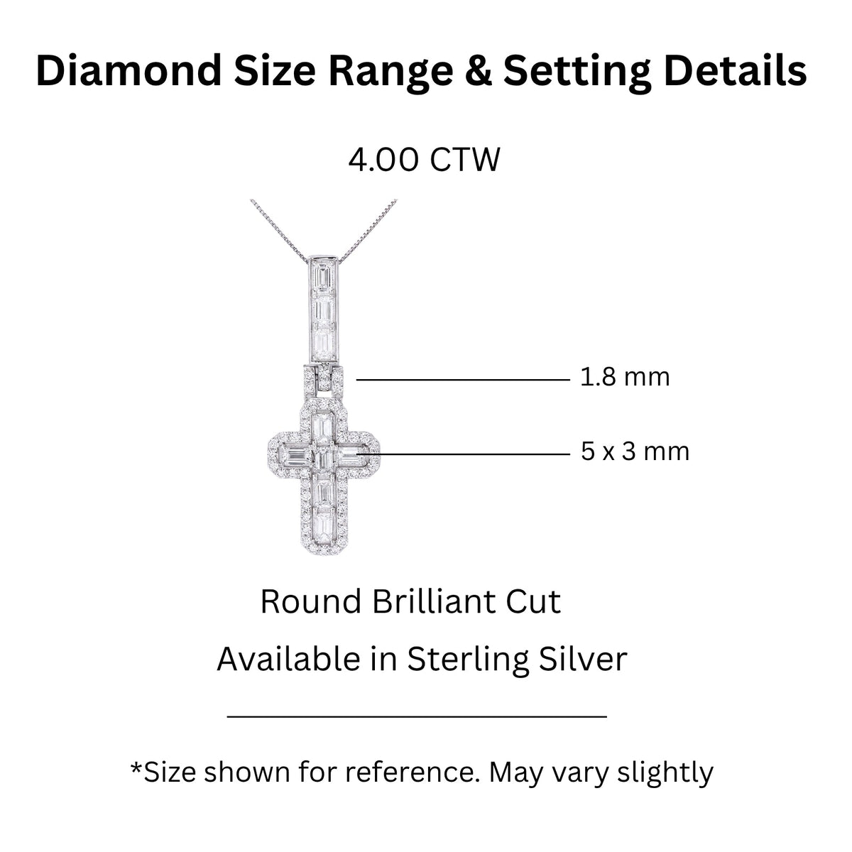 4 ct. T.W. Lab-Grown Diamond Round Cross Pendant Necklace in Sterling Silver or 14K Gold over Silver