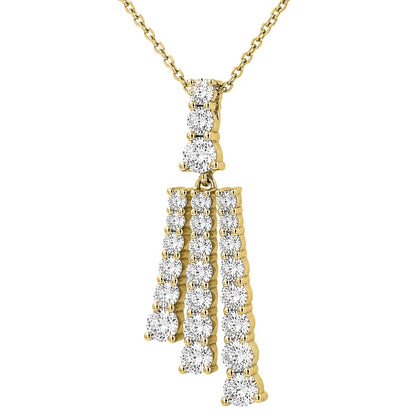 2 ct. T.W. Lab-Grown Diamond Round Pendant Necklace in Sterling Silver or 14K Gold over Silver